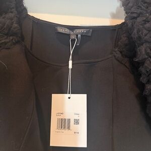 Black puff sleeve evening dress